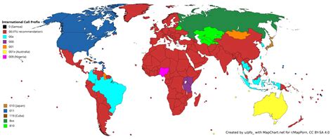 international calling prefixes list.